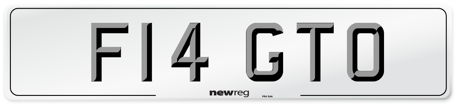 F14 GTO Number Plate from New Reg